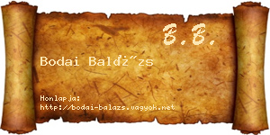 Bodai Balázs névjegykártya